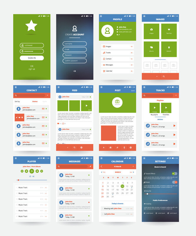 User interface design of a mobile app in 12 pages