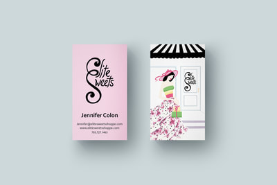 Elite Sweets business card design