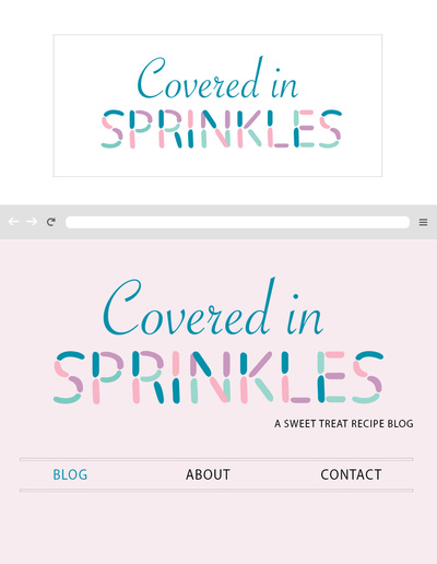 Website and logo design for a cupcake company, Covered in Sprinkles