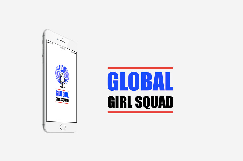 Logo design of the Global Girl Squad podcast