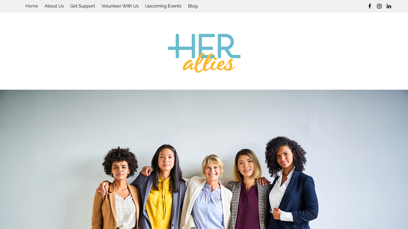 Website and logo design for Her Allies, a non profit that empowers women looking for a corporate career reboot through the support of a strong network of allies.